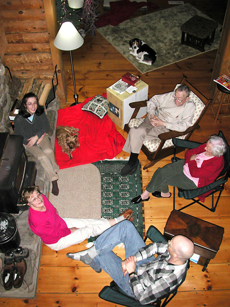 Gathering Around the Fire After Dinner